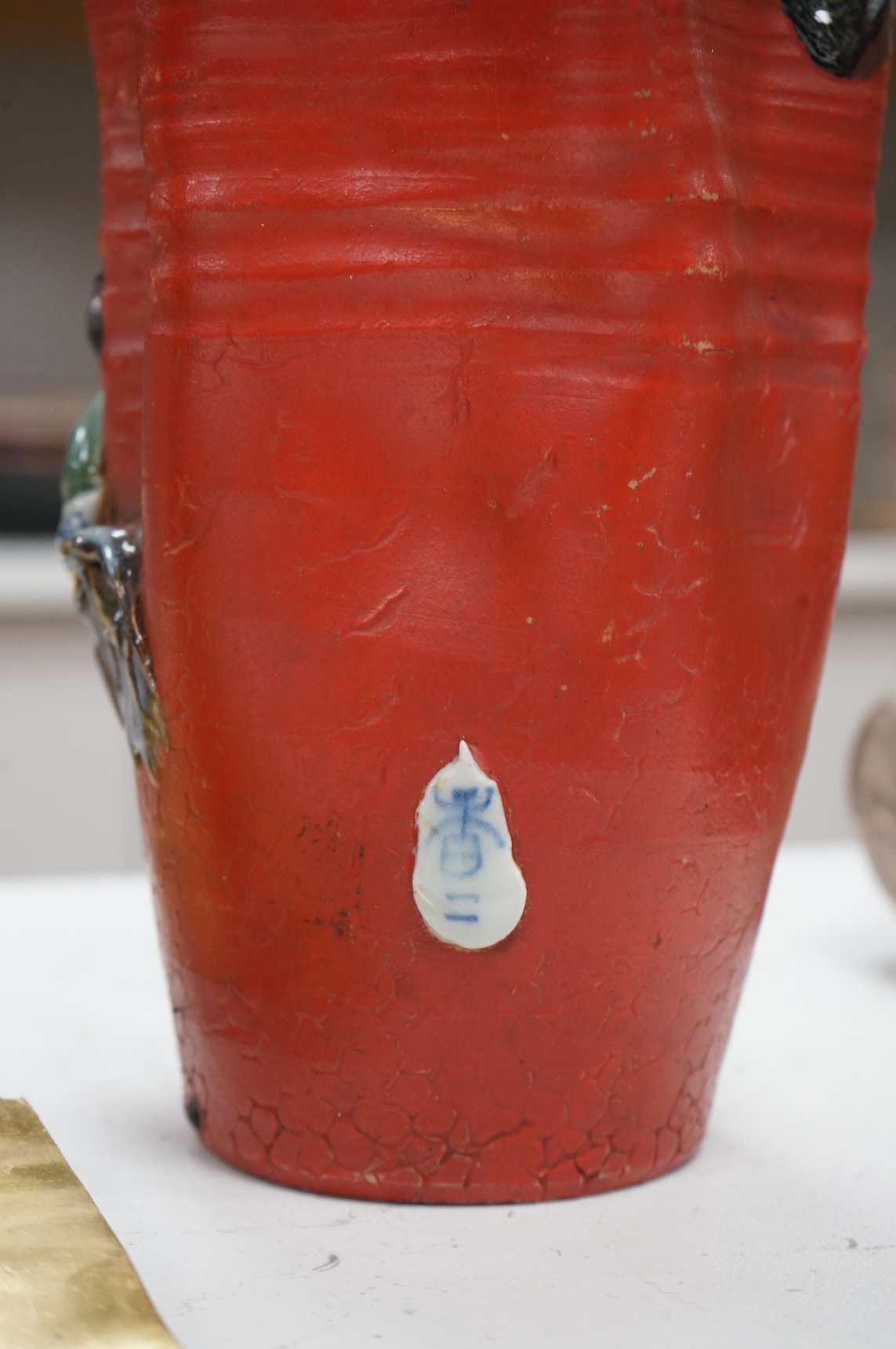 A Japanese Sumida pottery vase, 31cm high
